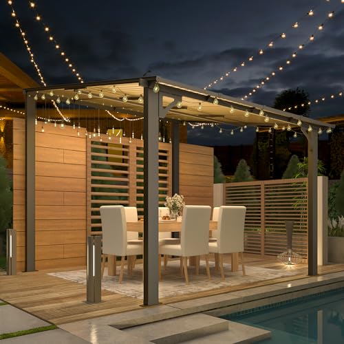 AECOJOY 10&rsquo; x 10&rsquo; Gazebo, Wall Mounted Gazebos Pergola on Clearance, Outdoor Patio Lean to Gazebo Awnings for Deck, Porch