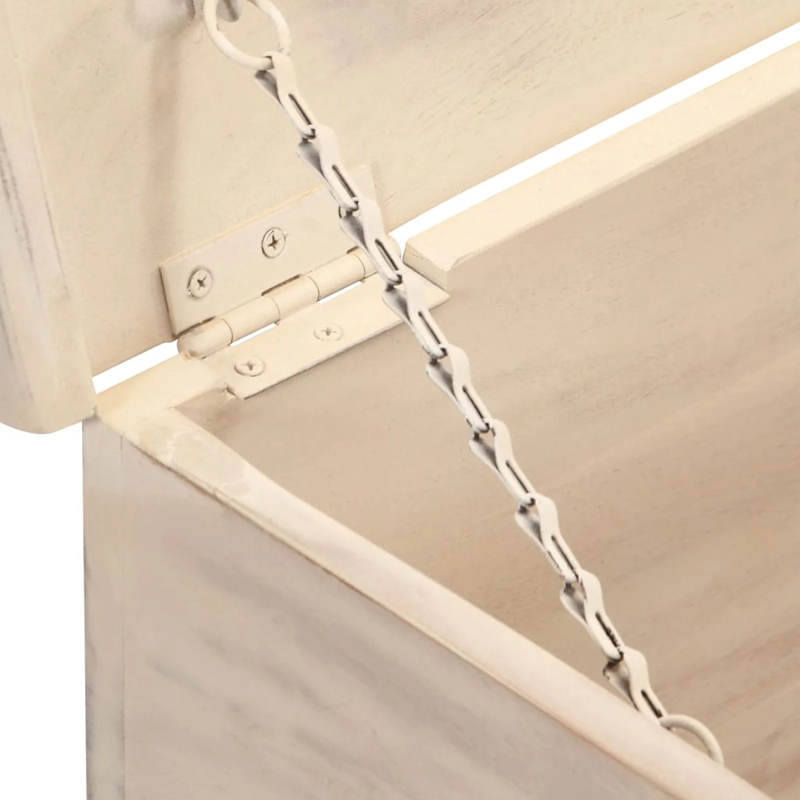 Dcenta Storage Chest Acacia Wood Blanket Box Wooden Trunk White for Bedroom, Closet