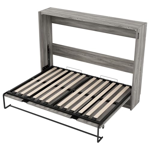 Ball & Cast Queen Size Murphy Bed Hideaway Wall Chest with Top Shelves & USB,Storage Cabinet Bed Frame w/Slat Support