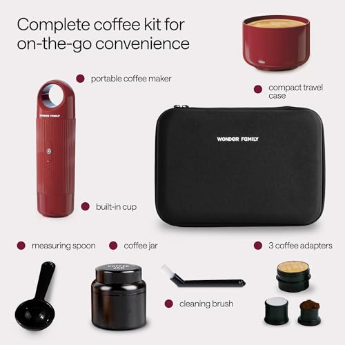Portable Espresso Maker for Travel - Coffee Maker 5 Cup with Cold Water, 150 Cup with Preheated Water - Expresso Coffee Machine for Grounds