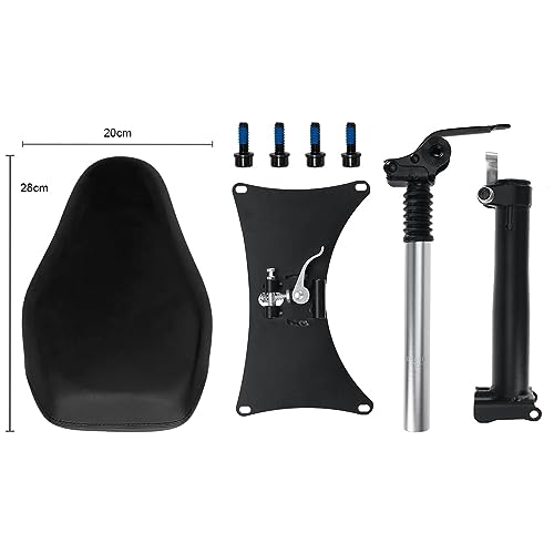 Electric Scooter Seat 45-60 cm Height Adjustable, Leather Saddle with Shock Absorption, Foldable Folding Removable Seat 10/11 inch Electric Scooters