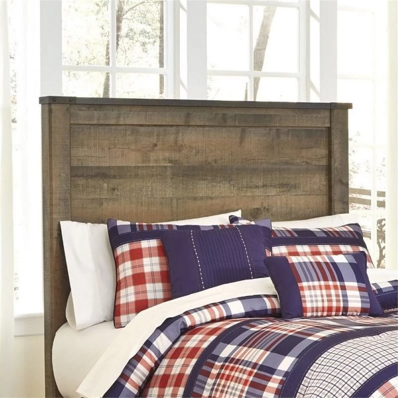 Pemberly Row Full Panel Headboard in Brown