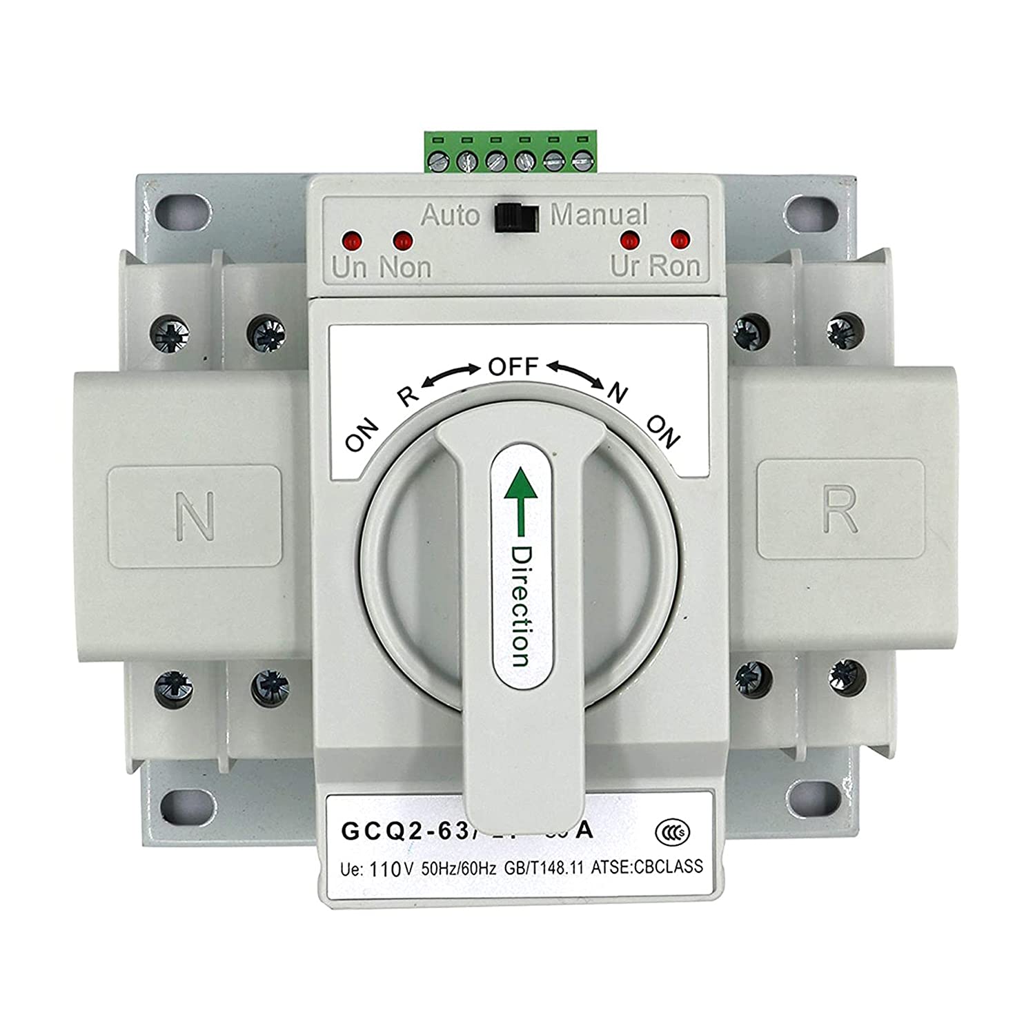 110V 63A Automatic Transfer Switch Dual Power Generator Changeover Switch Self Cast Conversion (2P)