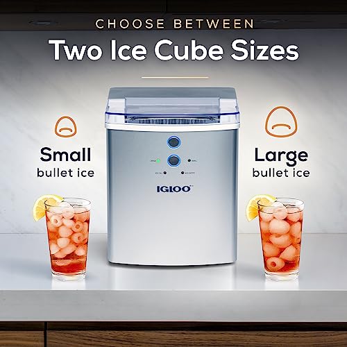 Igloo Electric Countertop Ice Maker Machine - Automatic and Portable - 33 Pounds in 24 Hours - Icecube Maker - Plastic Scoop and Basket