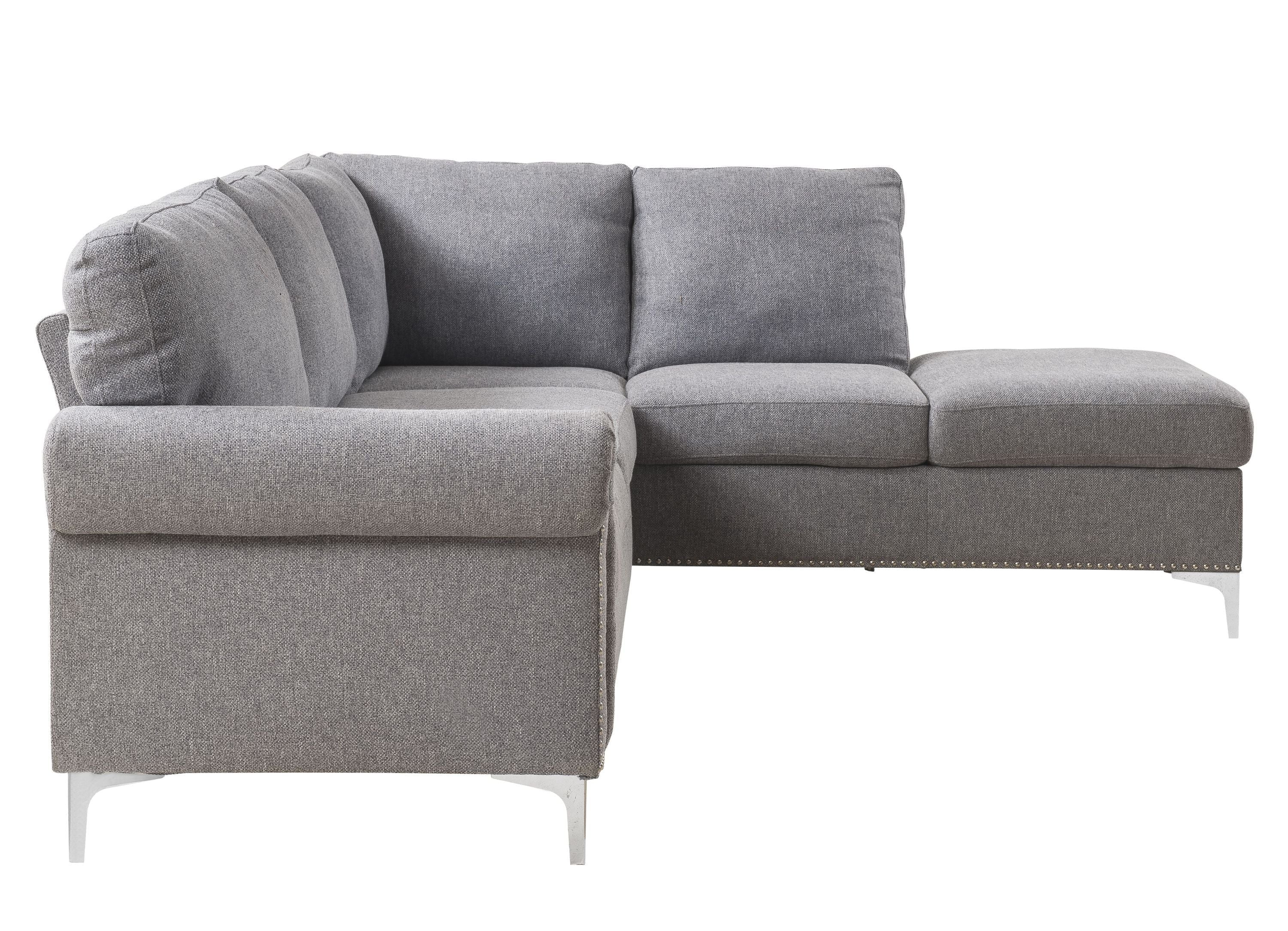 Anika Sectional Fabric Sofa - Gray