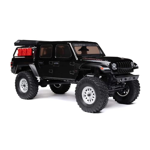 Axial RC Truck SCX24 Jeep Gladiator 4 Wheel Drive Rock Crawler Brushed RTR (Nothing Needed to Complete Ready-to-Run), Black, AXI00005V2T5