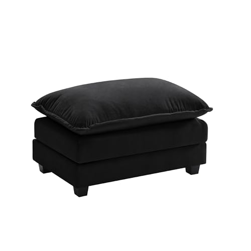 Ihanherry 111.4" U Shaped Modern Cloud Sofa Modular Sectional Couch with 2 Ottoman, 5-Seat Chenille Deep Seat Sofa with Pillow for Living Room