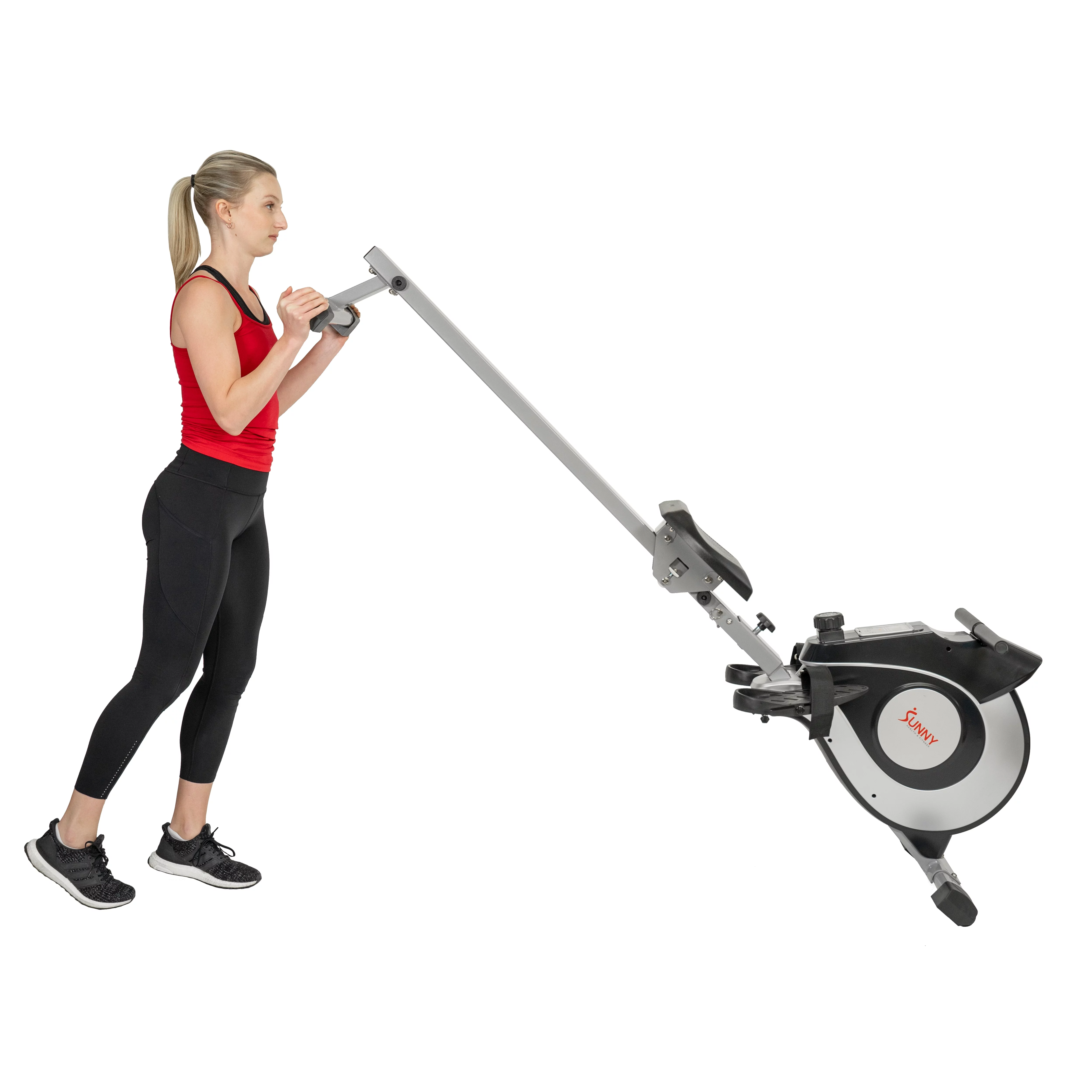 Sunny Health & Fitness Smart Magnetic Rowing Machine with Extended Slide Rail with Optional Exclusive SunnyFit® App Enhanced Bluetooth Connectivity