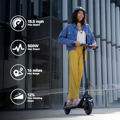 Segway Ninebot E2 Plus II/ E2 Pro Electric Scooter, 15.5 mph Top Speed, Front Suspension (E2P2 Only), Portable Kick Scooter for Adults