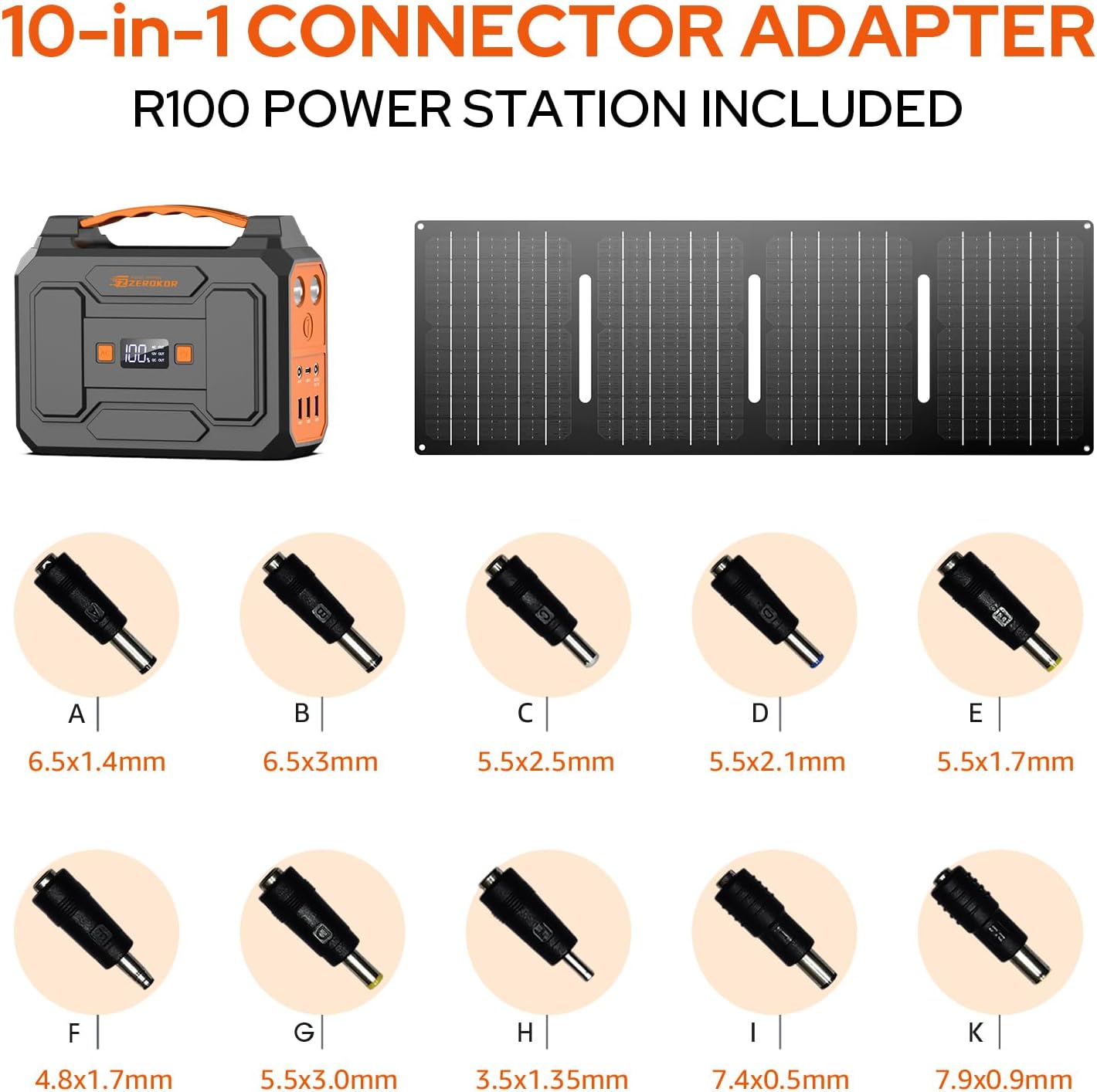 Portable Solar Generator with Panel, 100W Portable Power Station with 40W Solar Panel