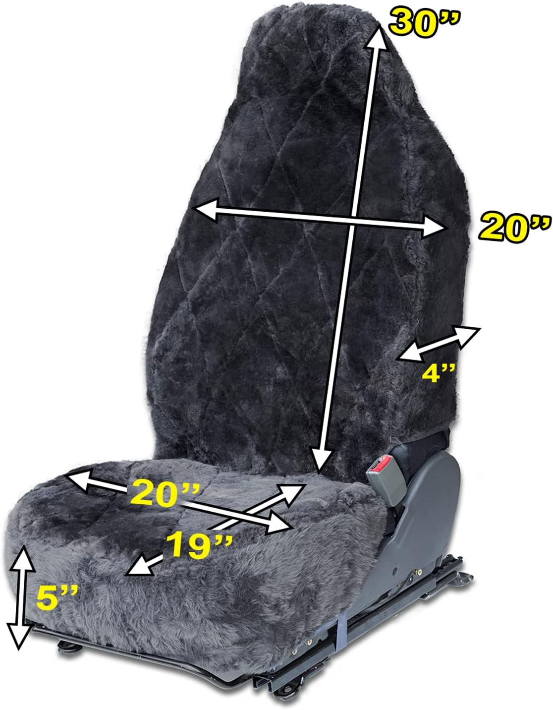 OxGord Sheepskin Seat Covers (Single Bucket) Wool Sheep Skin Shearling Car Accessories Best for Front Bucket Auto Seats Cover on Cars Truck SUV Van