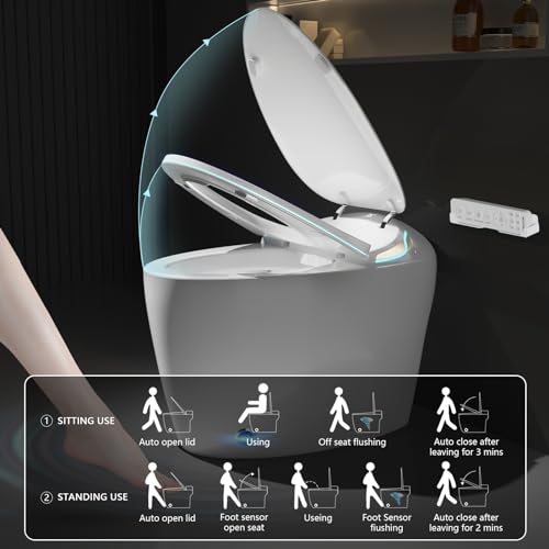 curfair Smart Bidet Toilet with UV Steriliser, Air Dryer, Heated Water Sprayer & Seat, Off-seat AUTO Flush