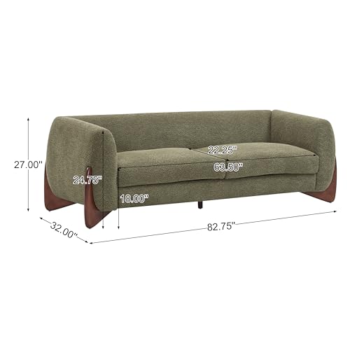 Christopher Knight Home Almab 82 Inches Sofa Couch, Cozy Boucle Upholstered 3-Seater Sofa, Wood Frame Couch, Comfy Couches for Living Room and Office