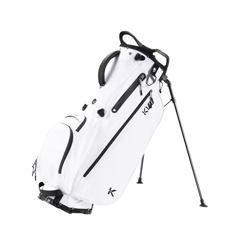 KVV Lightweight Golf Stand Bag with 7 Way Full-Length Dividers, 5 Zippered Pockets, Automatically Adjustable Dual Straps，Elegant Design