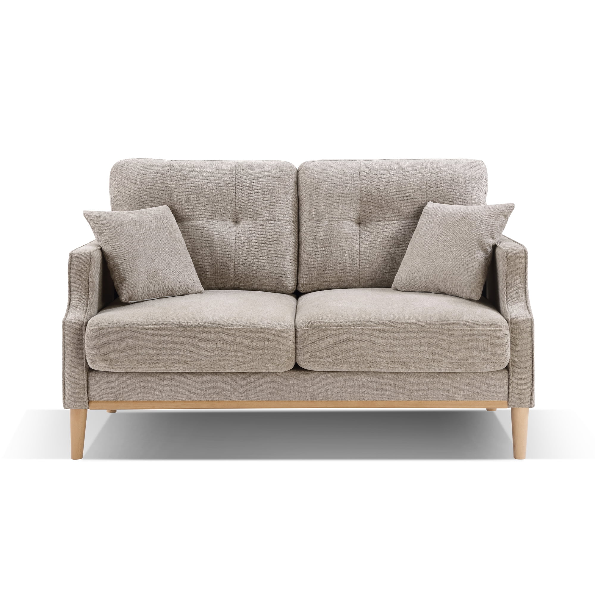 CoSoTower Living Space Sofa 2 Seater, Loveseat With Waterproof Fabric Cream, Usb Charge