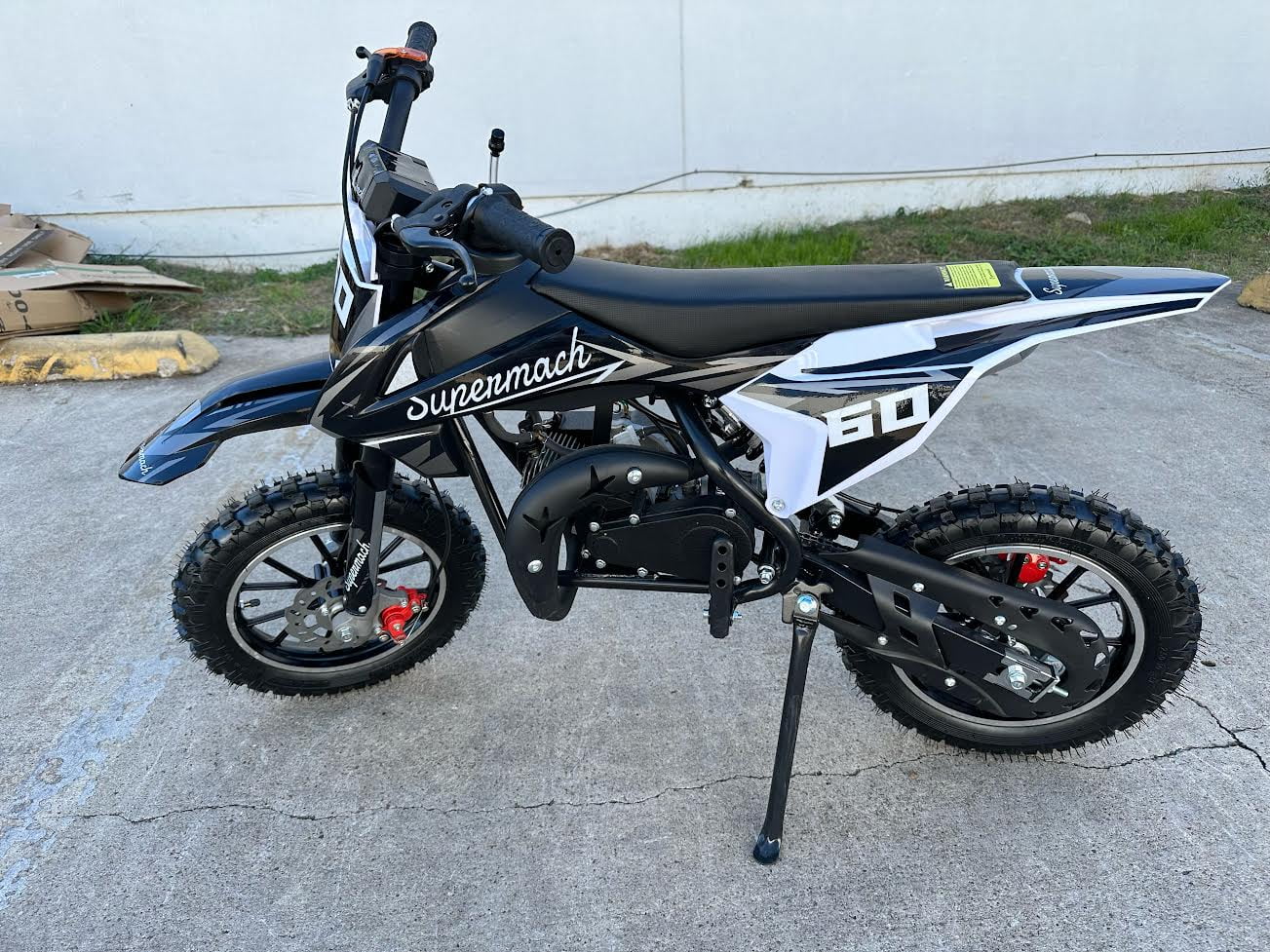 Supermach 49CC 2-Stroke Gas Power Mini Dirt Bike Dakar Pit Bike GB60 for Youth and Kids-Black - Radiant Selections
