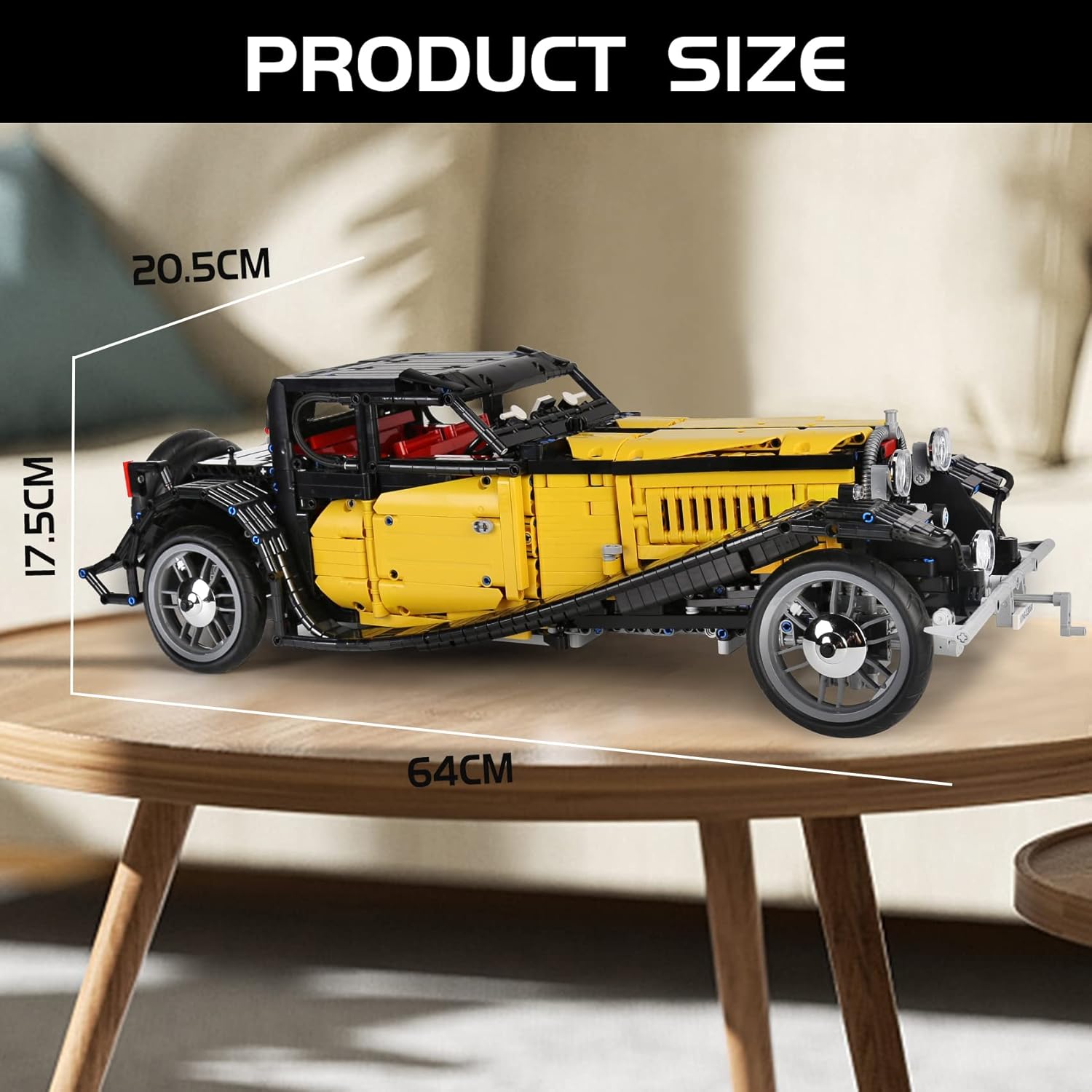 Mould King 13080 50T Classic Car Building Kits, MOC Building Blocks Set Model to Build