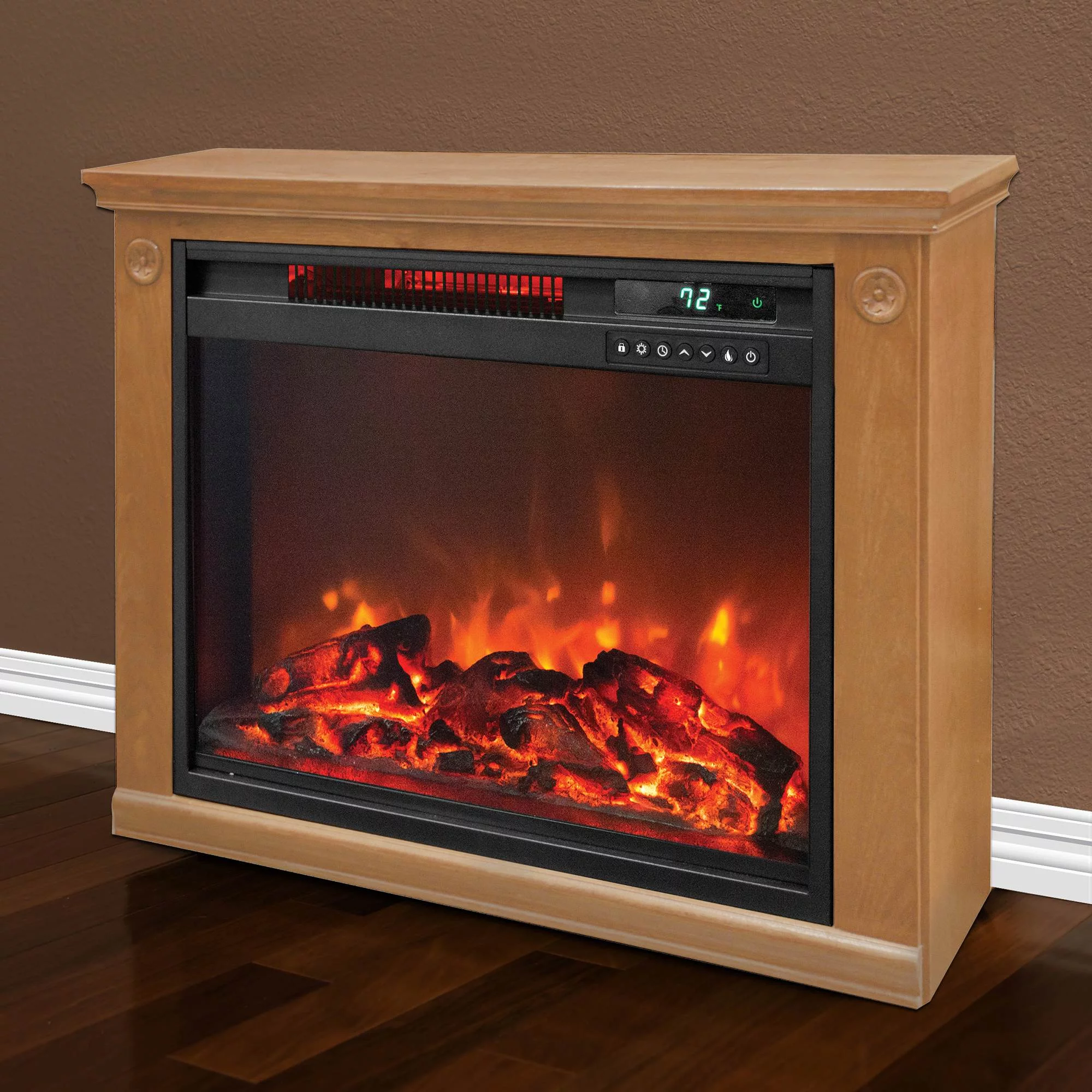 Lifesmart Quartz Infrared Electric Freestanding Portable Fireplace Heaters (Pair)