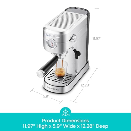 CASABREWS CM5418 Espresso Machine 20 Bar, Compact Espresso Maker with Steam Milk Frother