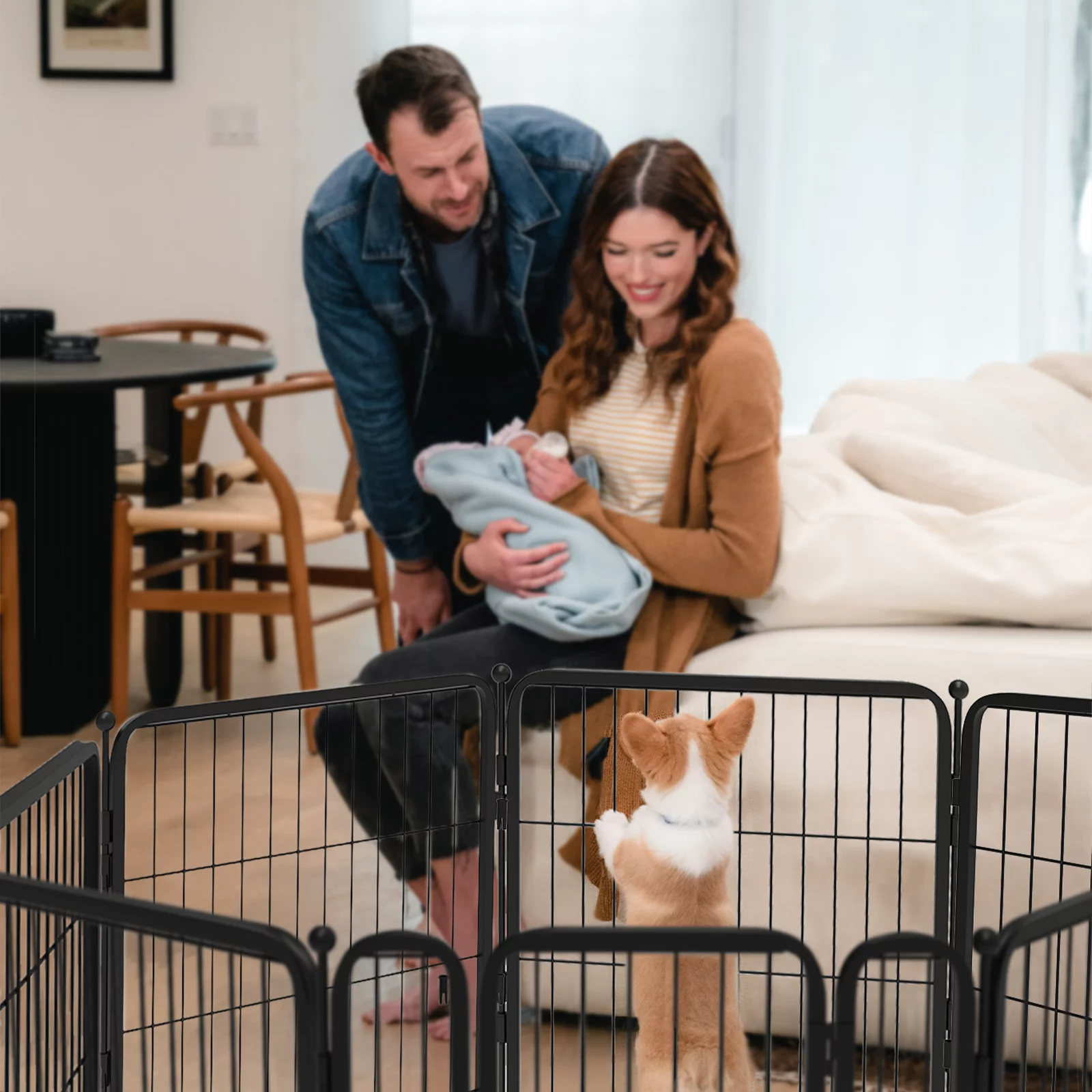 FXW Homeplus Dog Playpen Indoor, 8 Panels 32" Height Dog Fence Exercise Pen for small Dogs