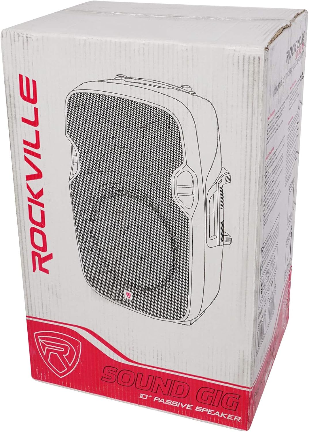 2 Rockville SPGN108 10 Passive 800W DJ PA Speakers ABS Lightweight Cabinet 8ohm