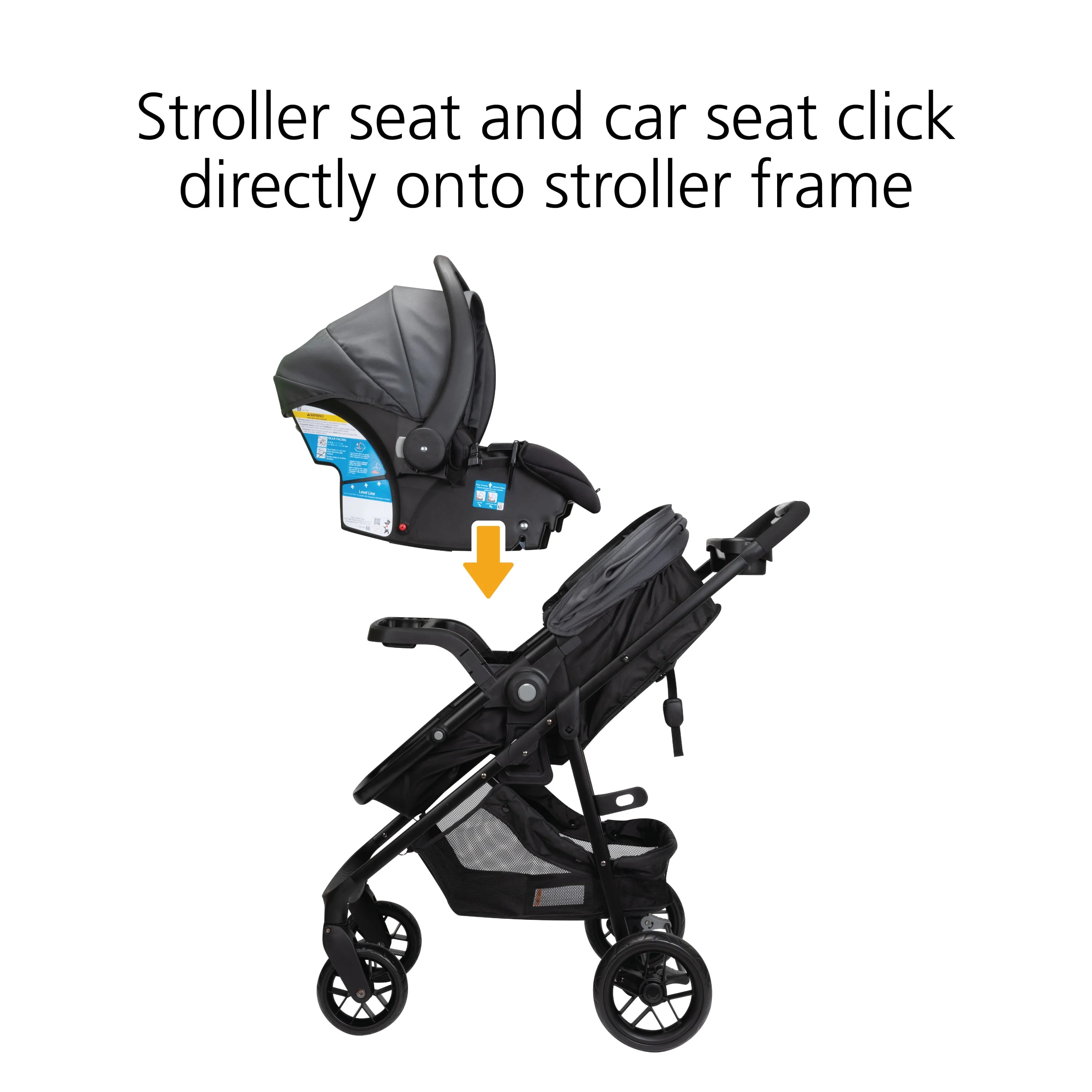 Safety 1st Grow and Go Sprint Modular Travel System Stroller with Rear-Facing Infant Car Seat, Whisper Grey