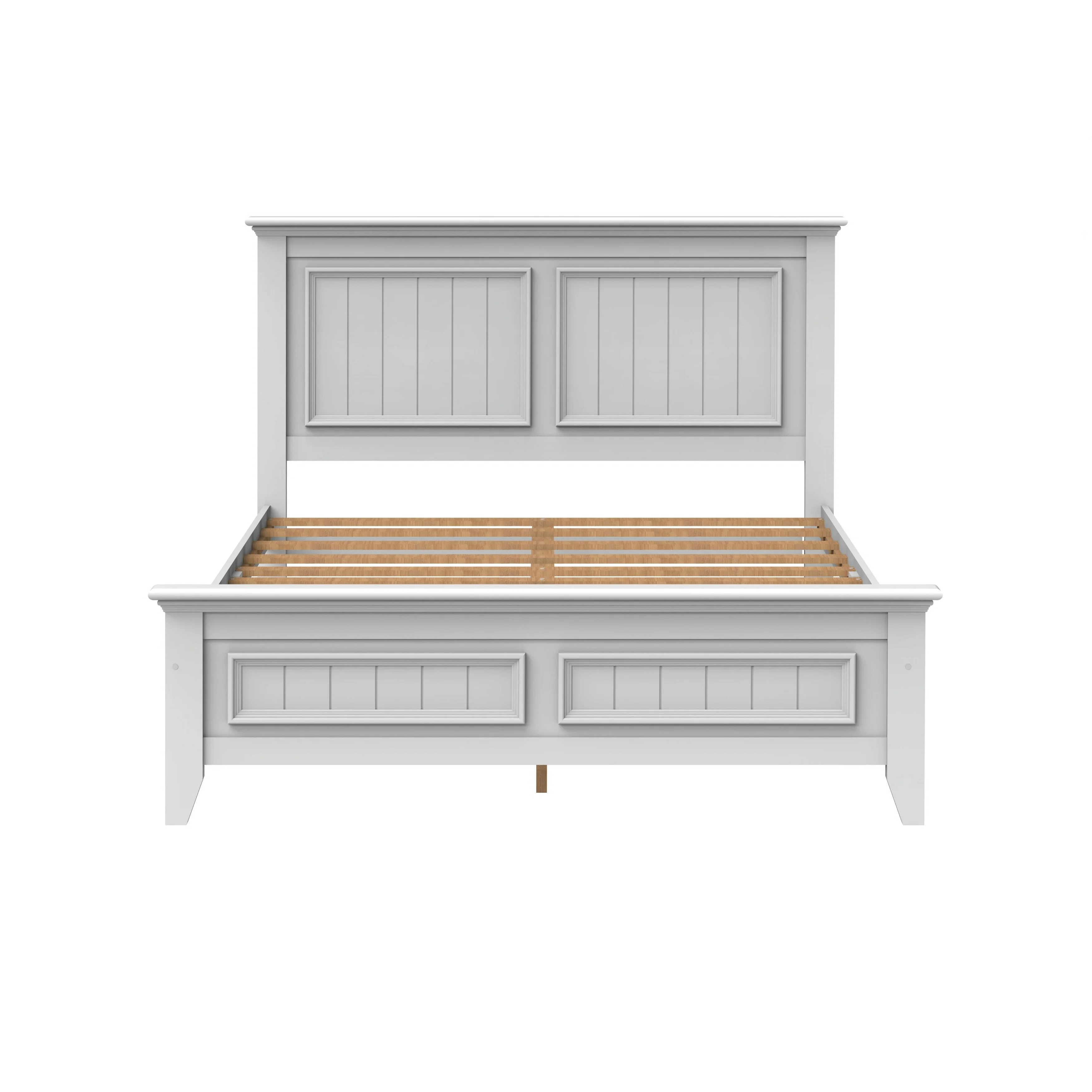 Solid Wood Bed Frame: Modern Country-Inspired Elegance Queen