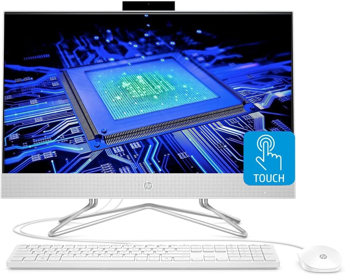 HP 2022 Newest All-in-One Desktop Computer, 23.8" Full HD Touchscreen, AMD Ryzen 5 3500U Processor, AMD Radeon Vega 8 Graphics, 16GB RAM, 512GB SDD