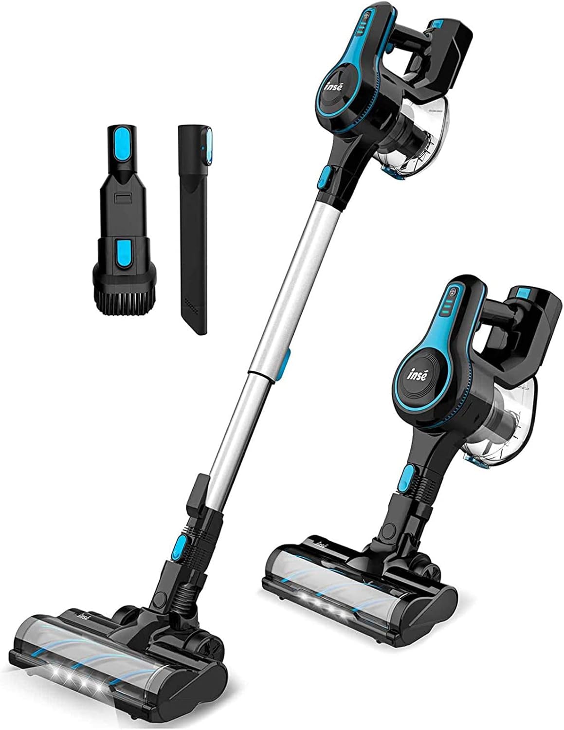 INSE Cordless Vacuum Cleaner, Lightweight 6 in 1 Stick Vacuum with Powerful Suction, Cordless Vac Up to 45min Runtime