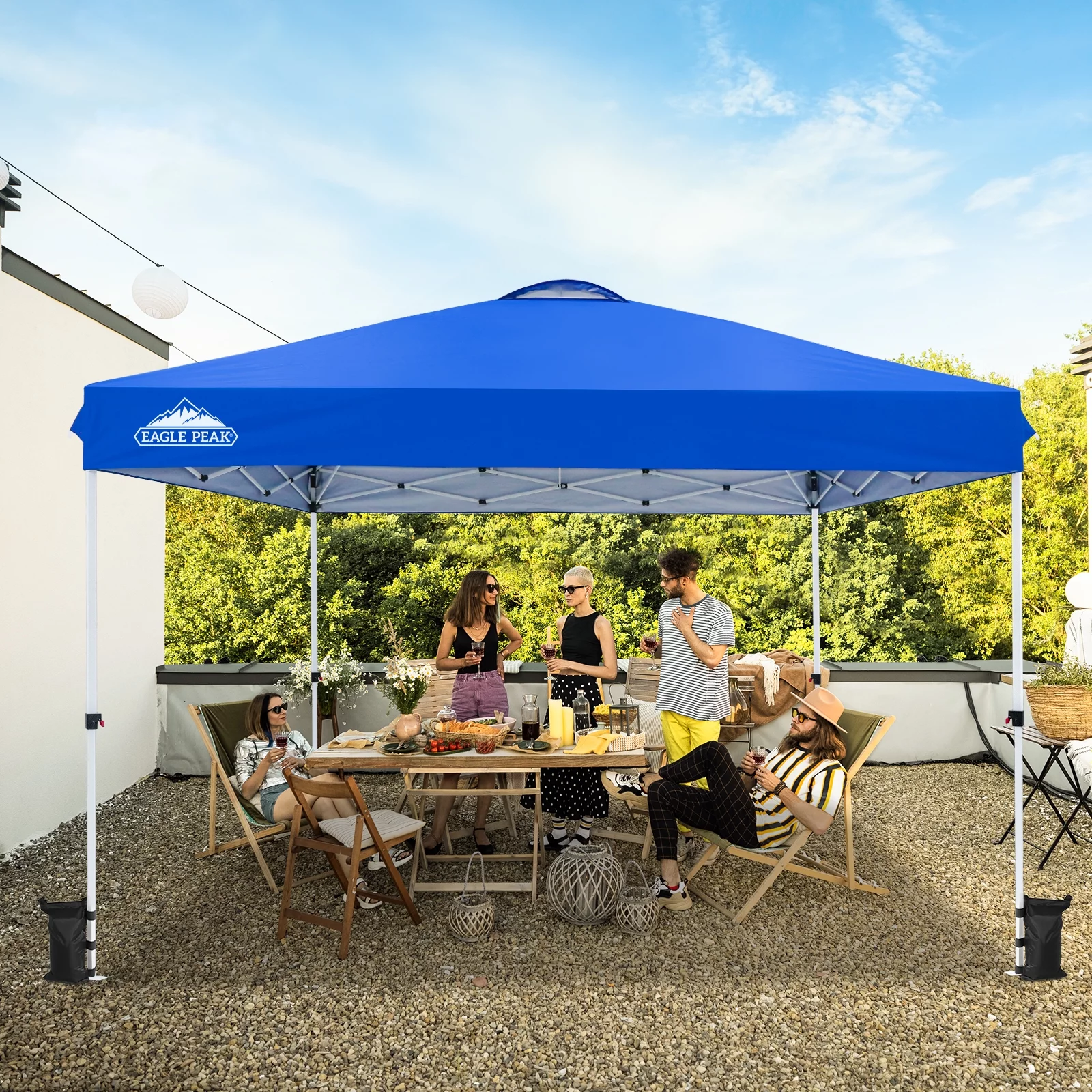 EAGLE PEAK 12 x 12 Pop Up Canopy Tent Instant Outdoor Canopy Easy Set-up Straight Leg Folding Shelter - Radiant Selections