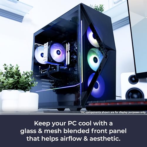 iBUYPOWER Slate MESH Gaming PC Desktop Computer Intel Core i7 14700F CPU, NVIDIA GeForce RTX 5070 12GB GPU, 32GB DDR5 RGB 5200MHz RAM, 1TB NVMe SSD