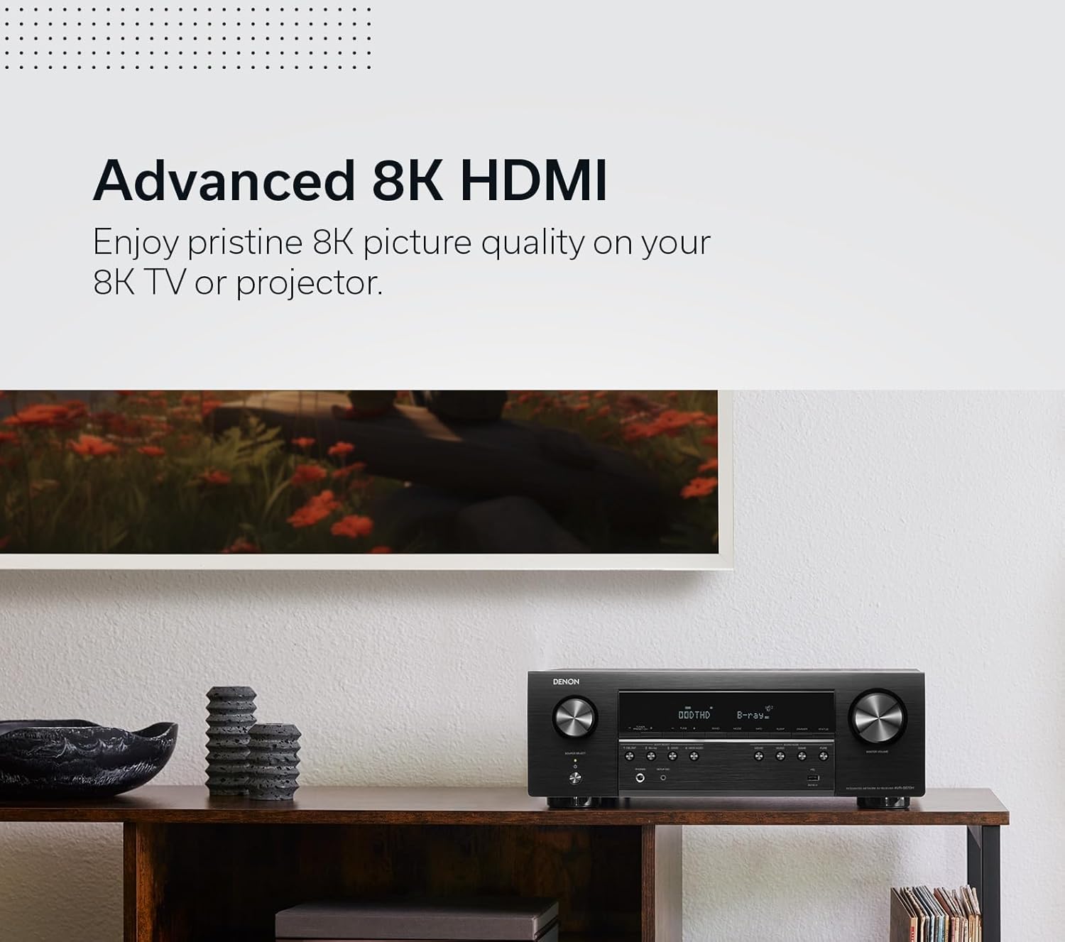 Denon AVR-S670H 5.2 Ch Home Theater Receiver - 8K UHD HDMI Receiver (75W X 5), Streaming via Built-in HEOS, Bluetooth & Wi-Fi, Dolby TrueHD