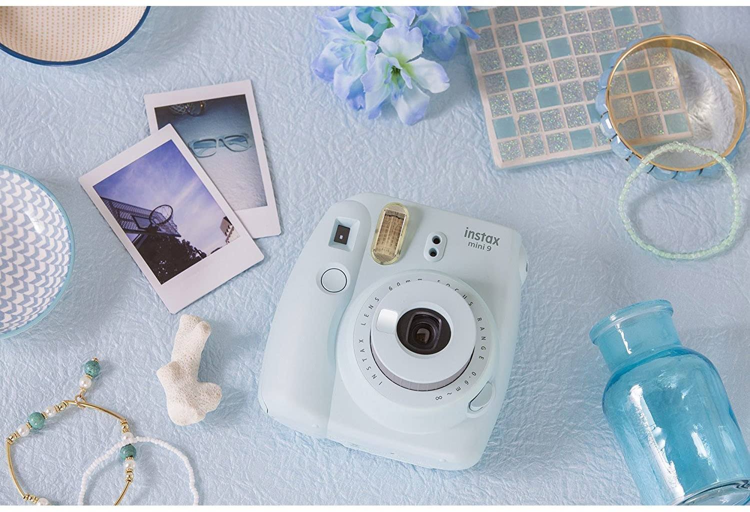 Fujifilm Instax Mini 9 Instant Film Camera - Ice Blue - includes Bundle with Case and Film