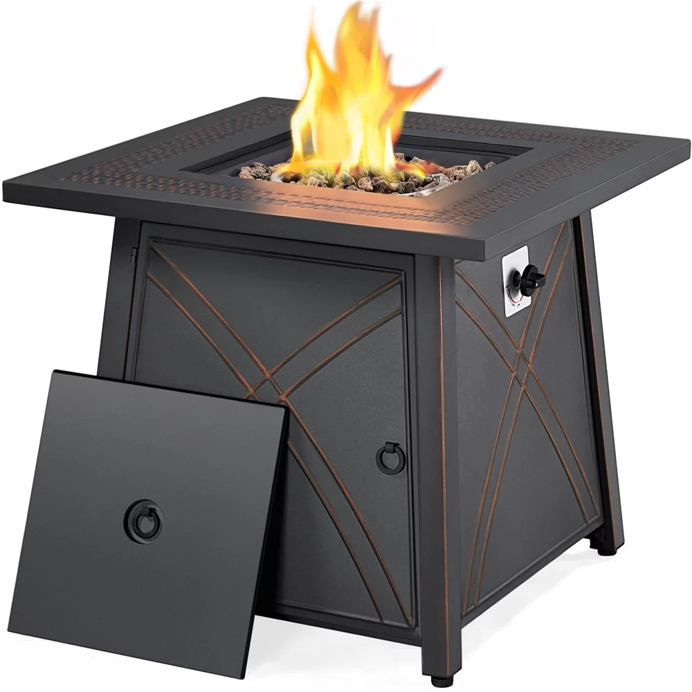 Easyfashion 28" Propane Fire Pit Table, Copper