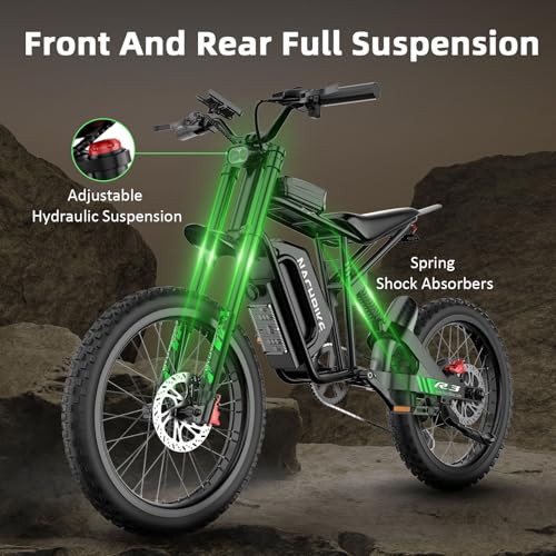 50MPH/40MPH Electric Bike for Adults, 4000W/6000W Electric Dirt Bike with 60V25Ah Battery, Max 50Miles, Dual Hydraulic Brake
