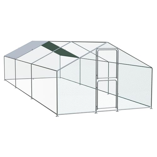 Large Chicken Coop, Chicken Coops for 30 Chickens, Chicken Runs for Yard with Water Poof & UV Resistance Cover