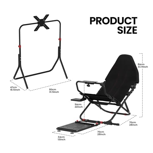 RACGTING Racing Simulator Cockpit with TV Monitor Stand for G920 G29 G923, Sim Racing Cockpit for Thrustmaster T248X T248 T300RS T150 T-GT II