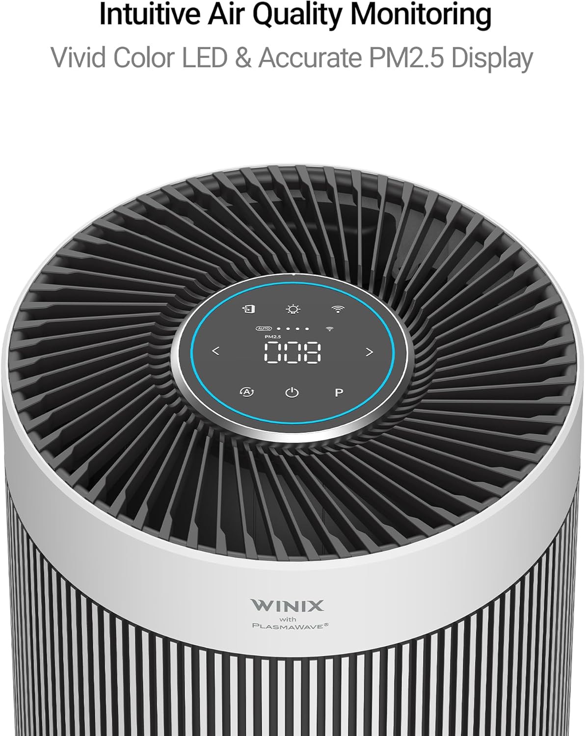 Winix T810 Large Room Air Purifier AHAM Verified for up to 410 sq ft All-in-One 4-Stage True HEPA Air Purifier with PlasmaWave Technology, Silver