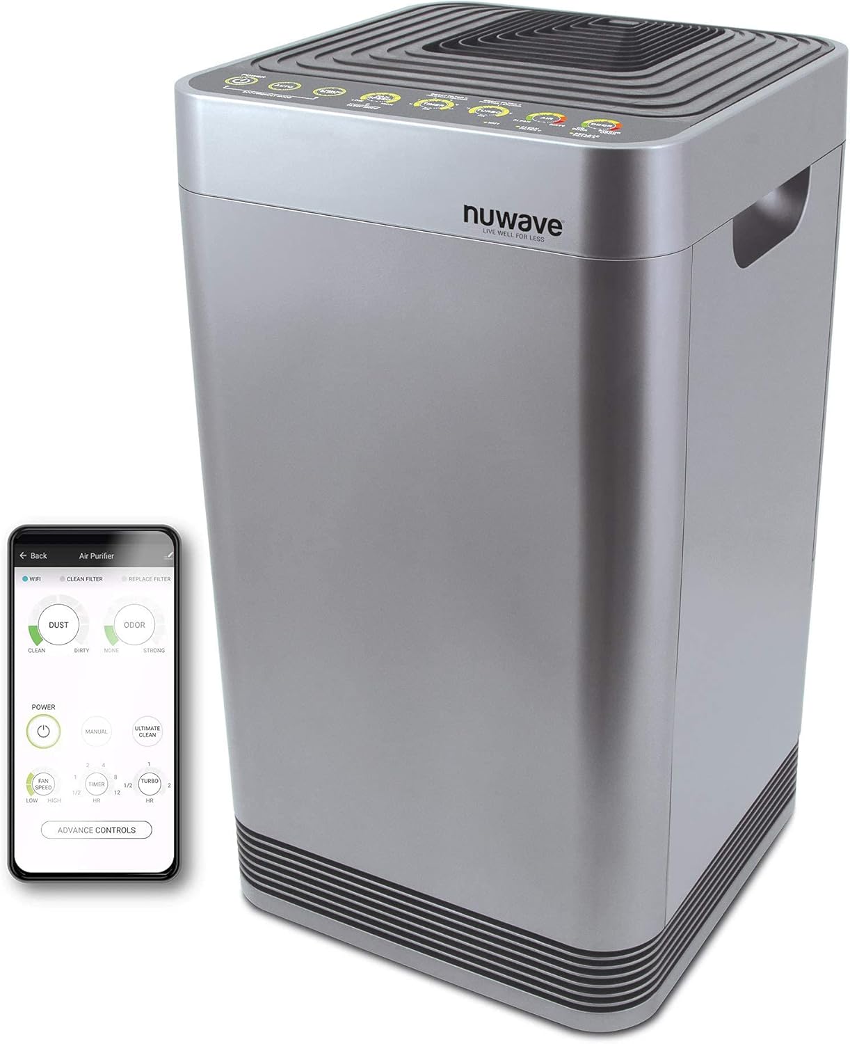 NuWave OxyPure Large Area Smart Air Purifier - Capture and Eliminate Smoke, Dust, Pollen, Mold, Pet Dander, Allergens, Lead, Formaldehyde, Gases
