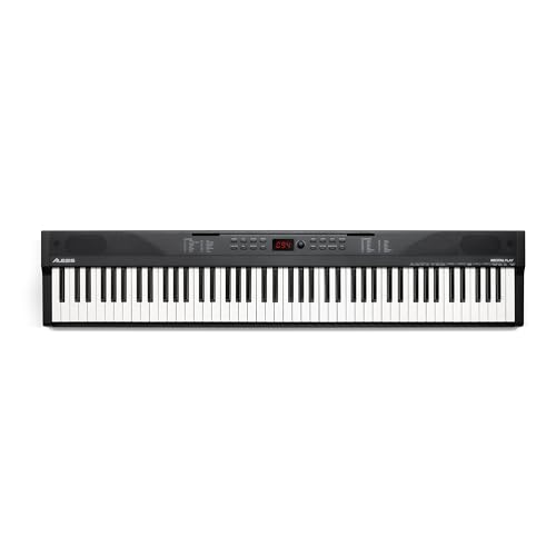 Alesis 88 Key Keyboard Piano with 480 Sounds, Speakers, USB MIDI, Carry-Bag, Stand, Headphones, Pedal and Piano Lessons for Beginners