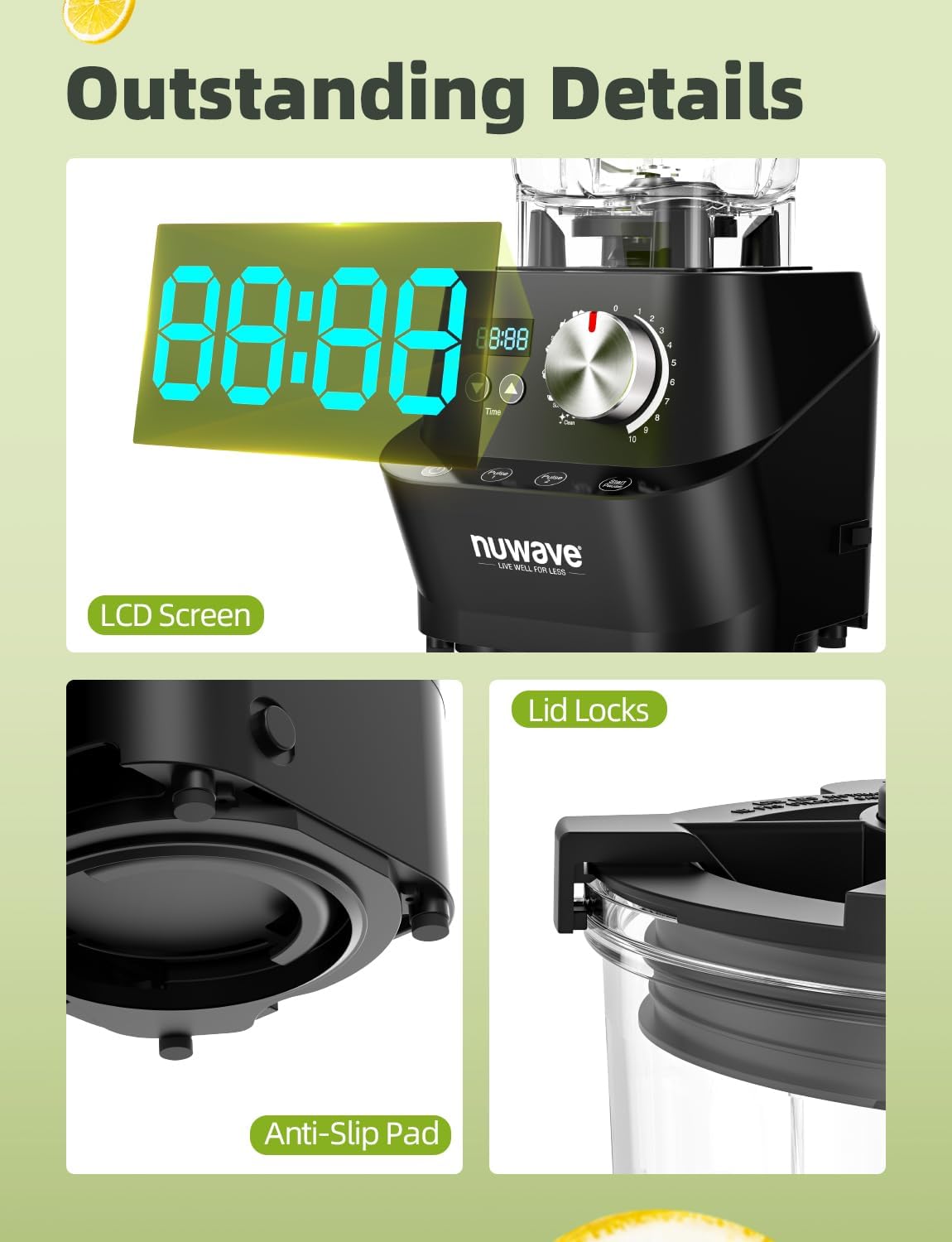 Nuwave Infinity Commercial Blender, Heavy-Duty Smoothie Blender w/ 2.5HP Copper Motor & Laser-Cut Blades, Last 100 Years, Quick Ice Crushing