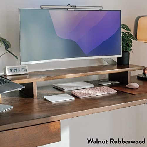 Monitor Stand for Desk - Dark Bamboo Wood Monitor Stand Riser - Computer Monitor Stand for Desk - Desk Monitor Stand - Desktop Monitor Stand