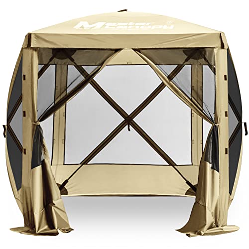 MASTERCANOPY 12x12FT Pop Up Gazebo Screen Tent - Instant Screen House with Netting, Quick Set, Outdoor Canopy Shelter with Carry Bag for Camping