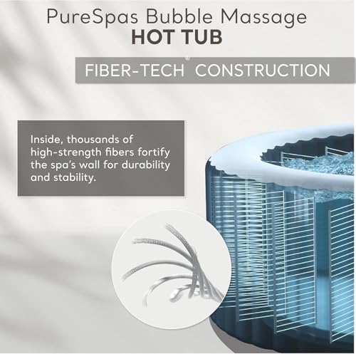 INTEX 28425EH PureSpa Bubble Massage Spa Set Outdoor Inflatable Portable Hot Tub, Includes Energy Efficient Spa Cover, Saltwater System Ready