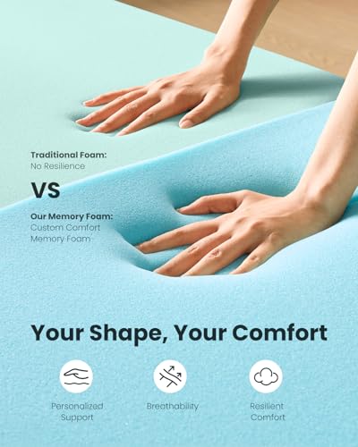 Dreamsmith Twin XL Mattress Topper - 3 Inch Cooling Gel Memory Foam Mattress Pad for Pressure Relief