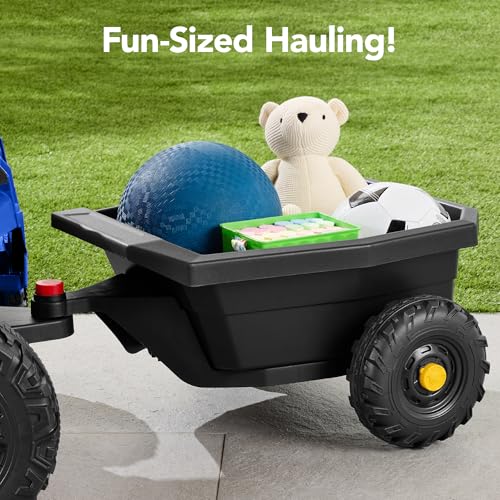 Best Choice Products Kids 12V Electric Ride On UTV Car and Trailer w/Parent Control, LED Lights, 2 Speeds, Bluetooth - Black