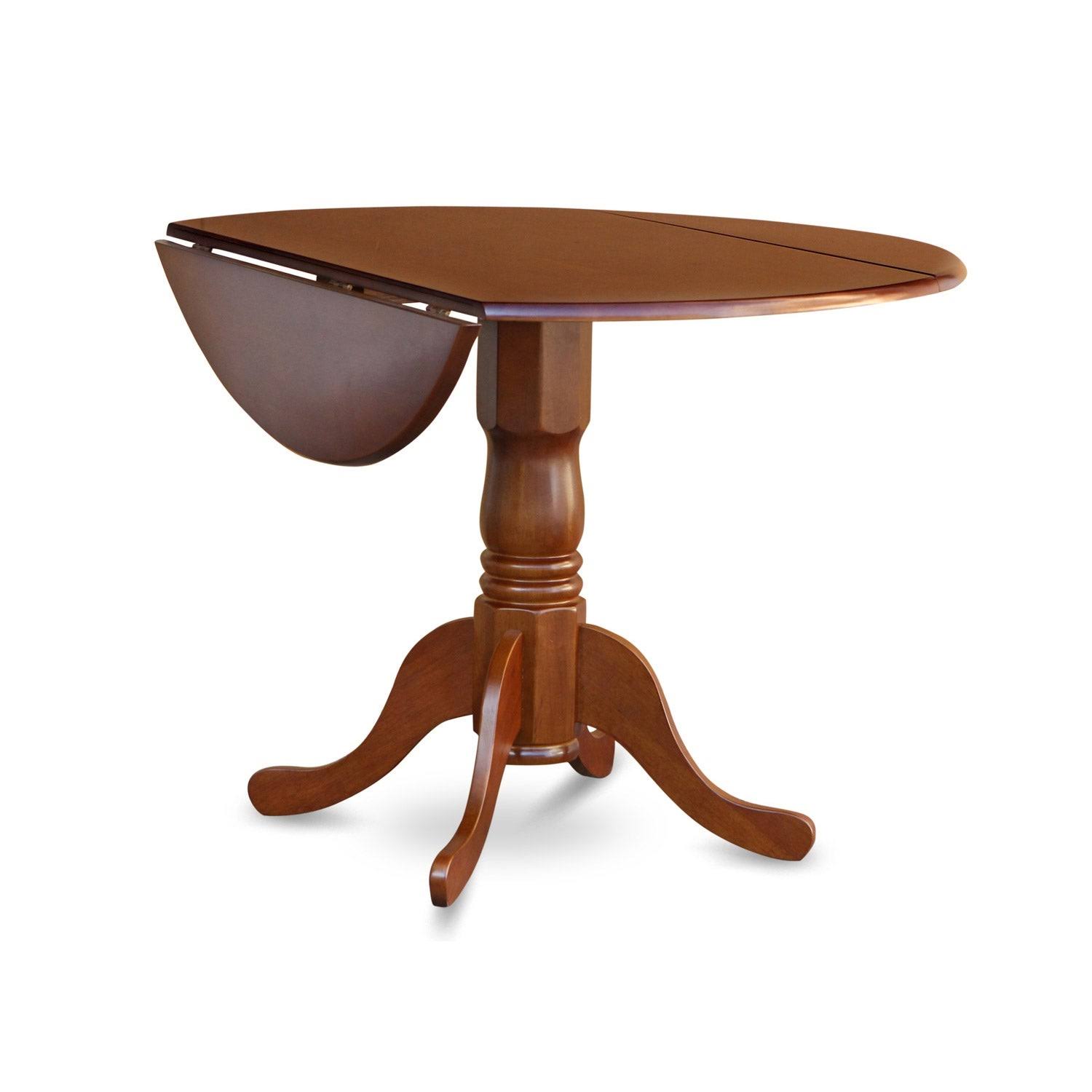 Saddle Brown Small Kitchen Table Plus 4 Dinette Chairs 5-Piece Dining Set (Microfiber)