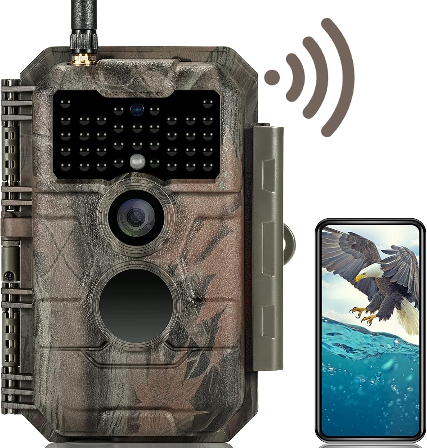 GardePro E6 Trail Camera WiFi Bluetooth 24MP 1296P Game Camera with No Glow Night Vision Motion Activated Waterproof for Wildlife Deer Scouting