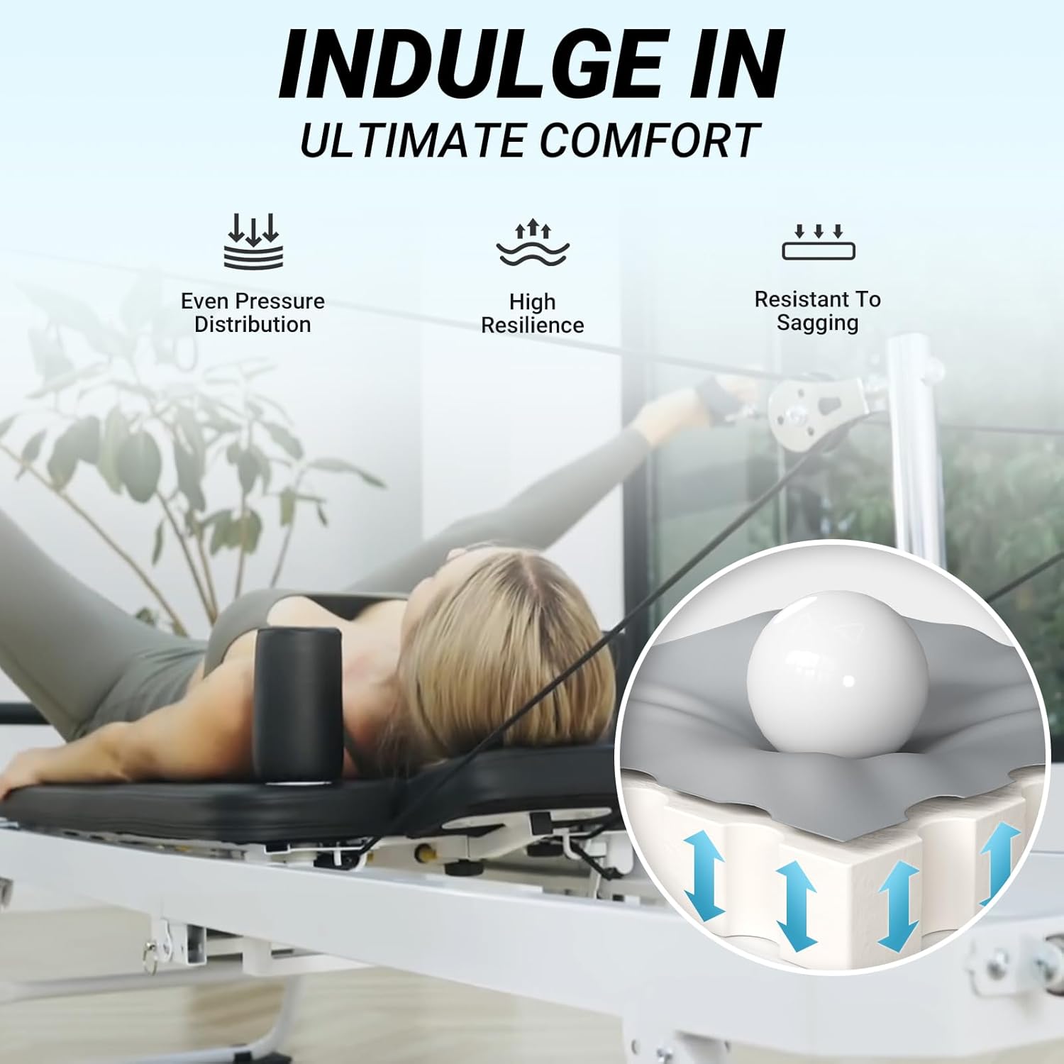 Pilates Reformer, PAETA Foldable Reformer Pilates Machine for Home Use, with Dual Resistance- Springs and Cords