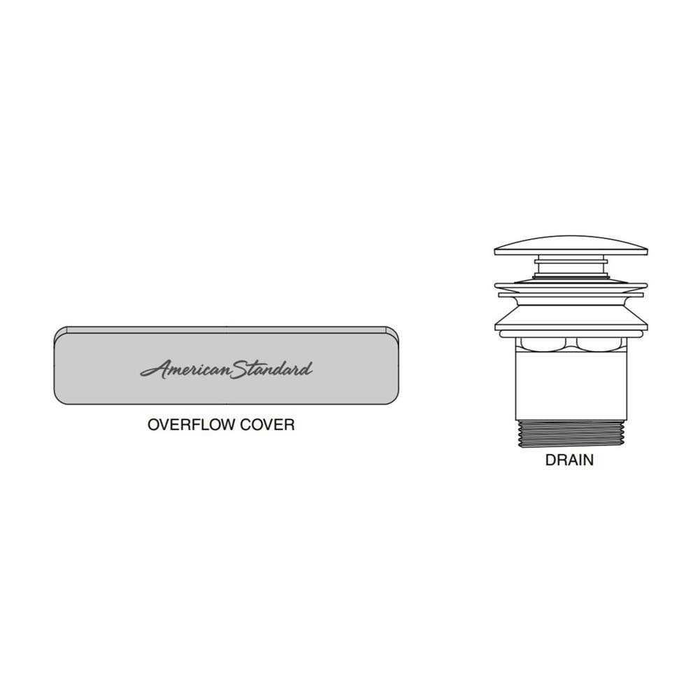 American Standard 1680100.278 Overflow Cover and Drain Kit - Shop Hardware Tools Online Store